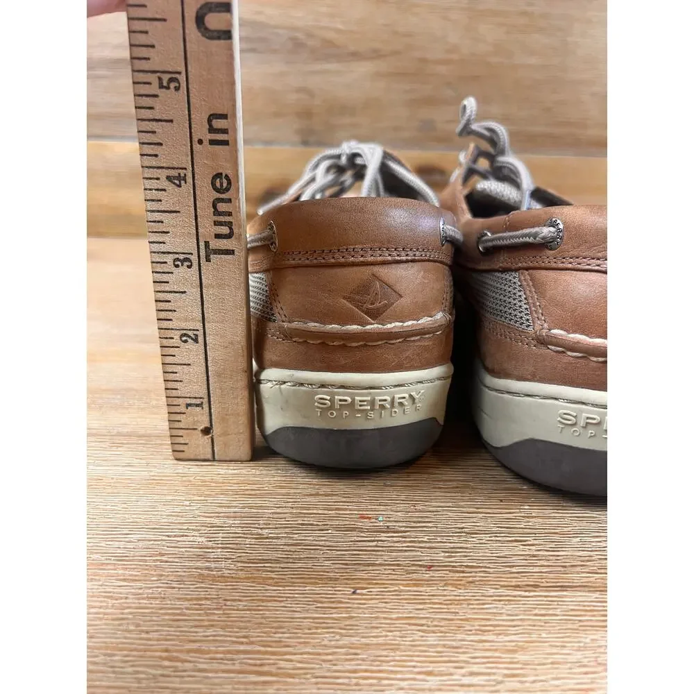 Sperry Top-Sider Men’s 12W Billfish Boat Shoes Brown Leather Mesh 3-Eye